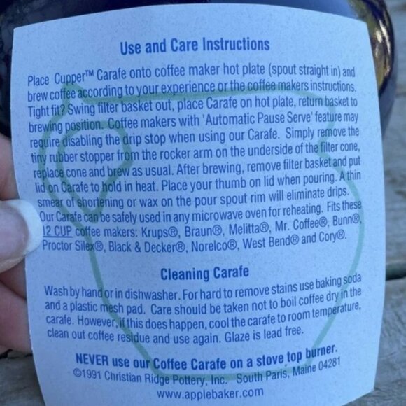 Vintage Christian Ridge Cupper Coffee Carafe with Lid Good Condition Tea Pot - Picture 13 of 13